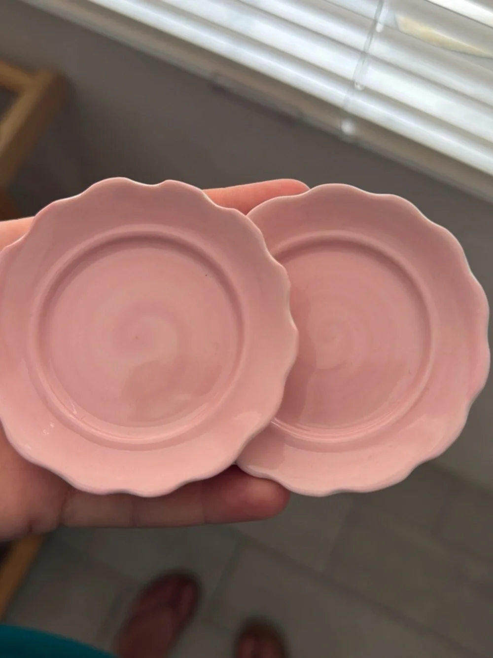 Sur La Table Pink and Cream Striped Ceramic Mini Tea Set
